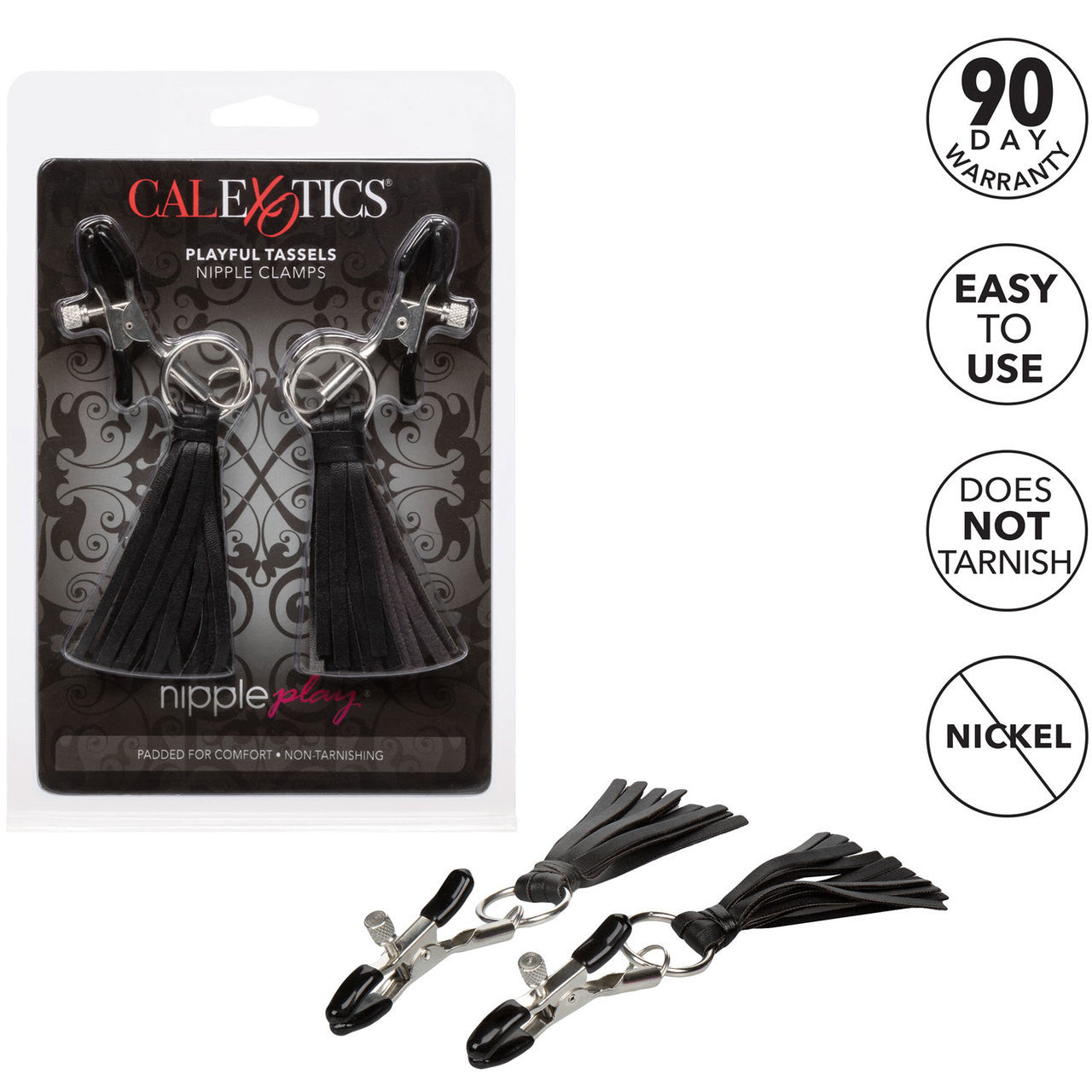 Nipple Play Playful Tassels Nipple Clamps By CalExotics - Black