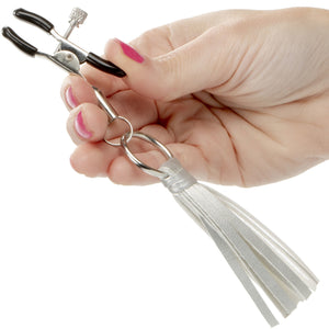 Nipple Play Playful Tassels Nipple Clamps By CalExotics - Silver