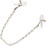 Nipple Play Crystal Chain Nipple Clamps by CalExotics - White