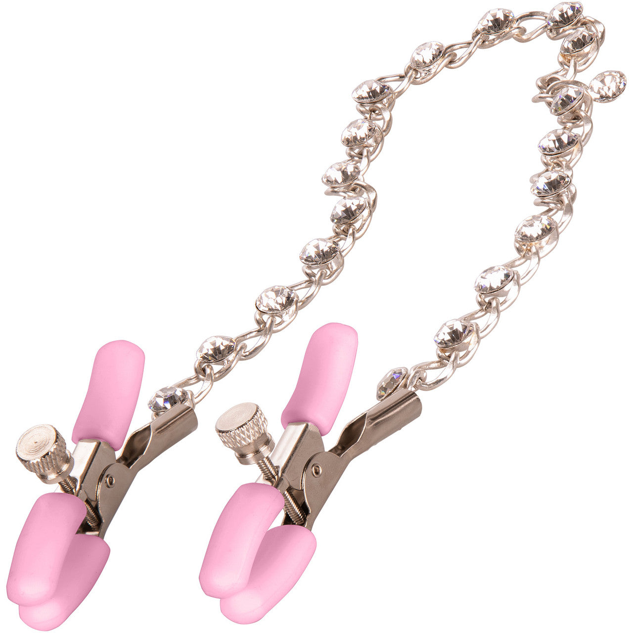 Nipple Play Crystal Chain Nipple Clamps by CalExotics - Pink