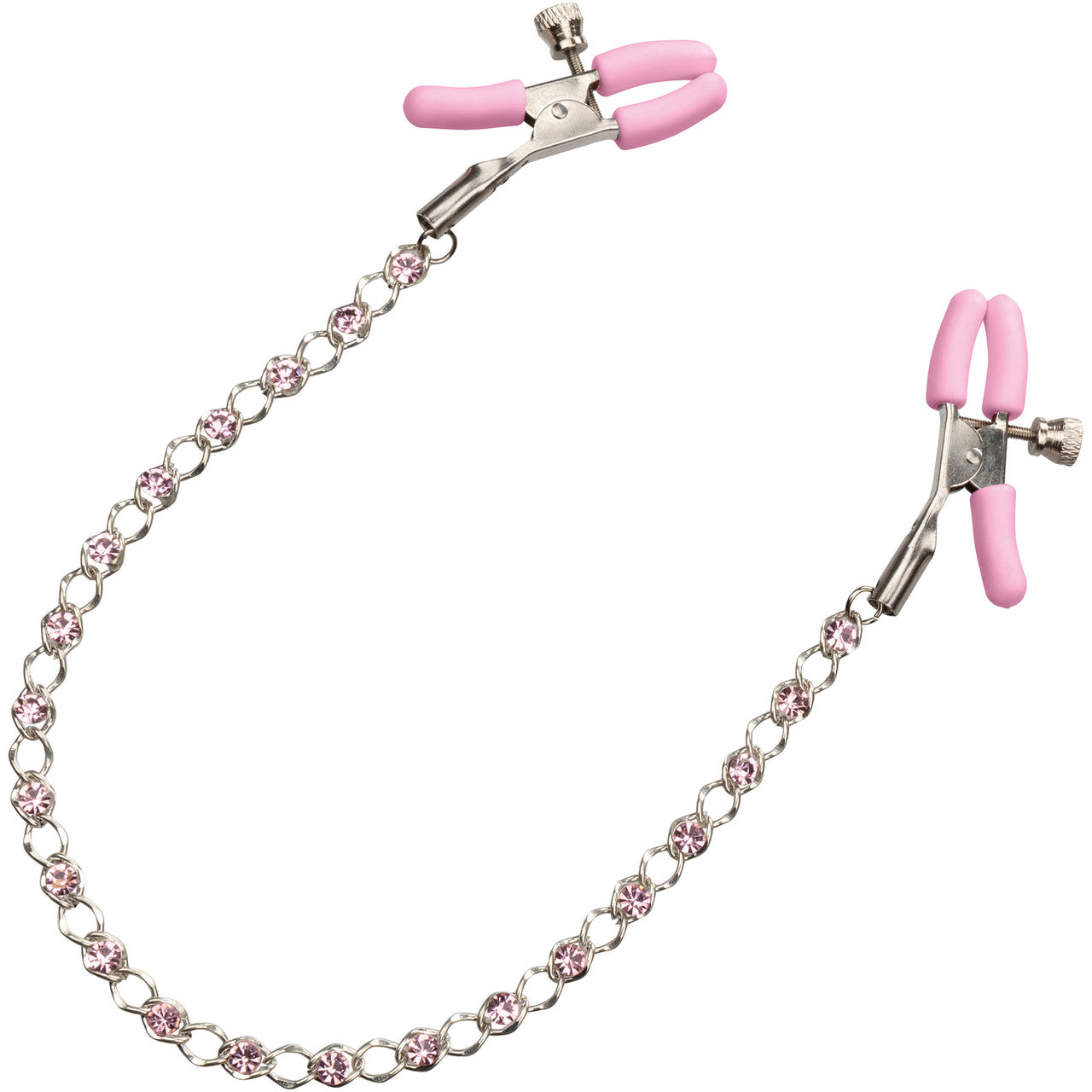 Nipple Play Crystal Chain Nipple Clamps by CalExotics - Pink