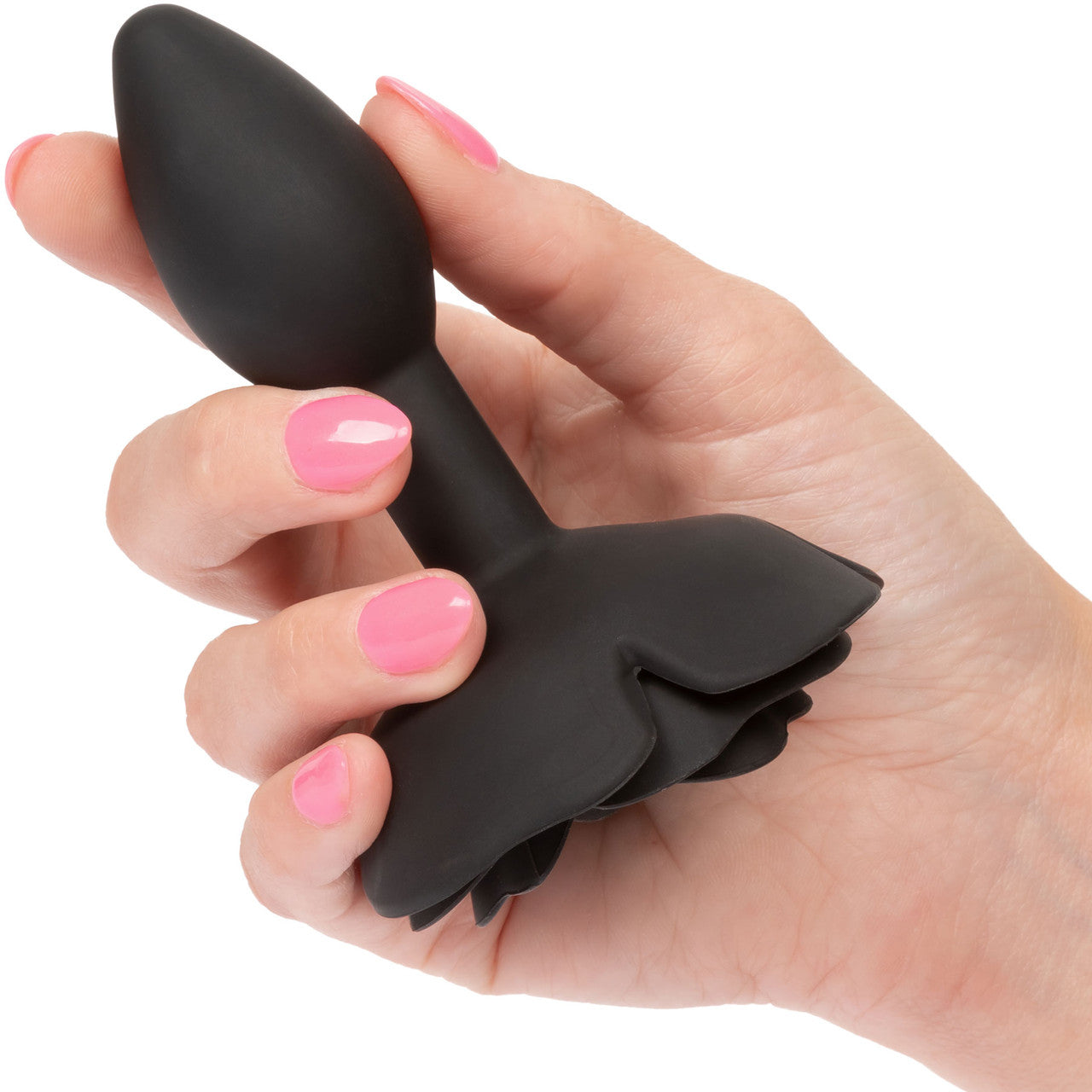 Forbidden Small Rose Silicone Butt Plug By CalExotics - Black