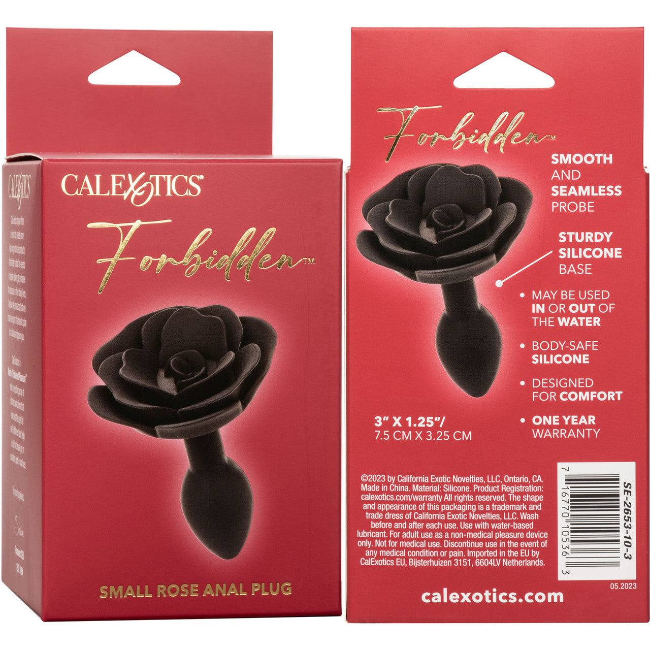 Forbidden Small Rose Silicone Butt Plug By CalExotics - Black