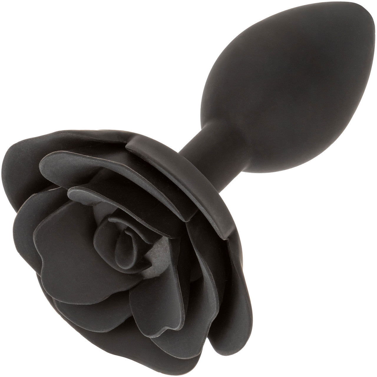 Forbidden Large Rose Silicone Butt Plug By CalExotics - Black Forbidden Large Rose Silicone Butt Plug By CalExotics - Black