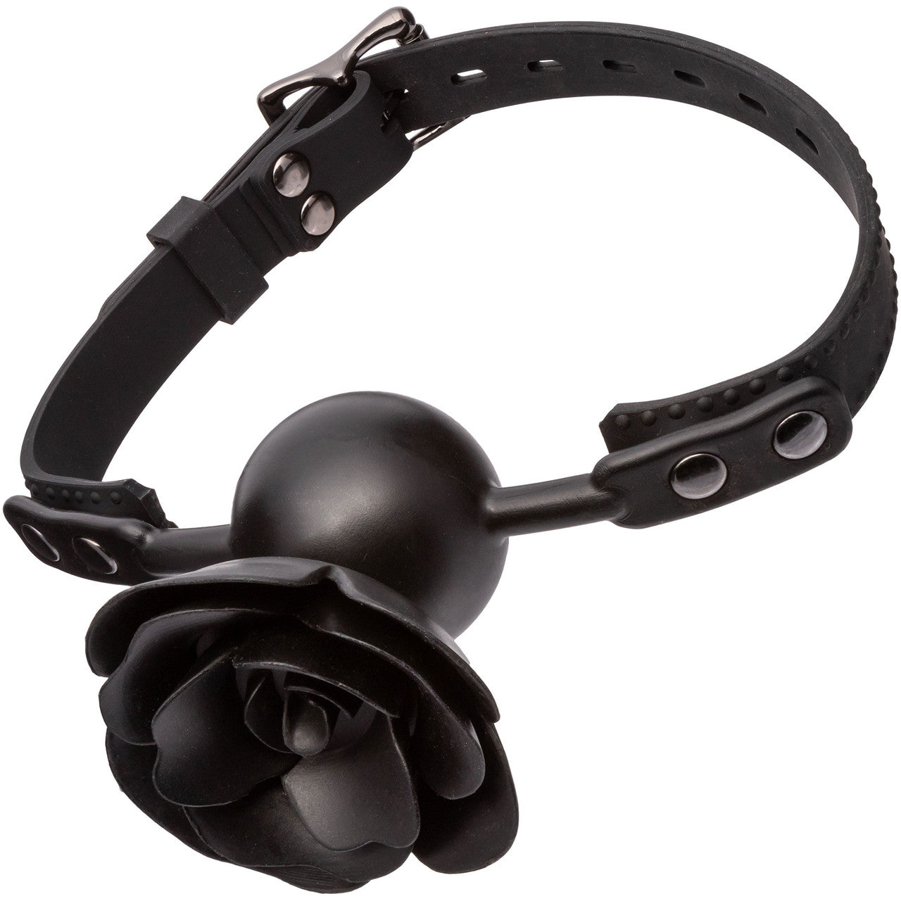 Forbidden Removable Silicone Rose Gag By CalExotics - Black