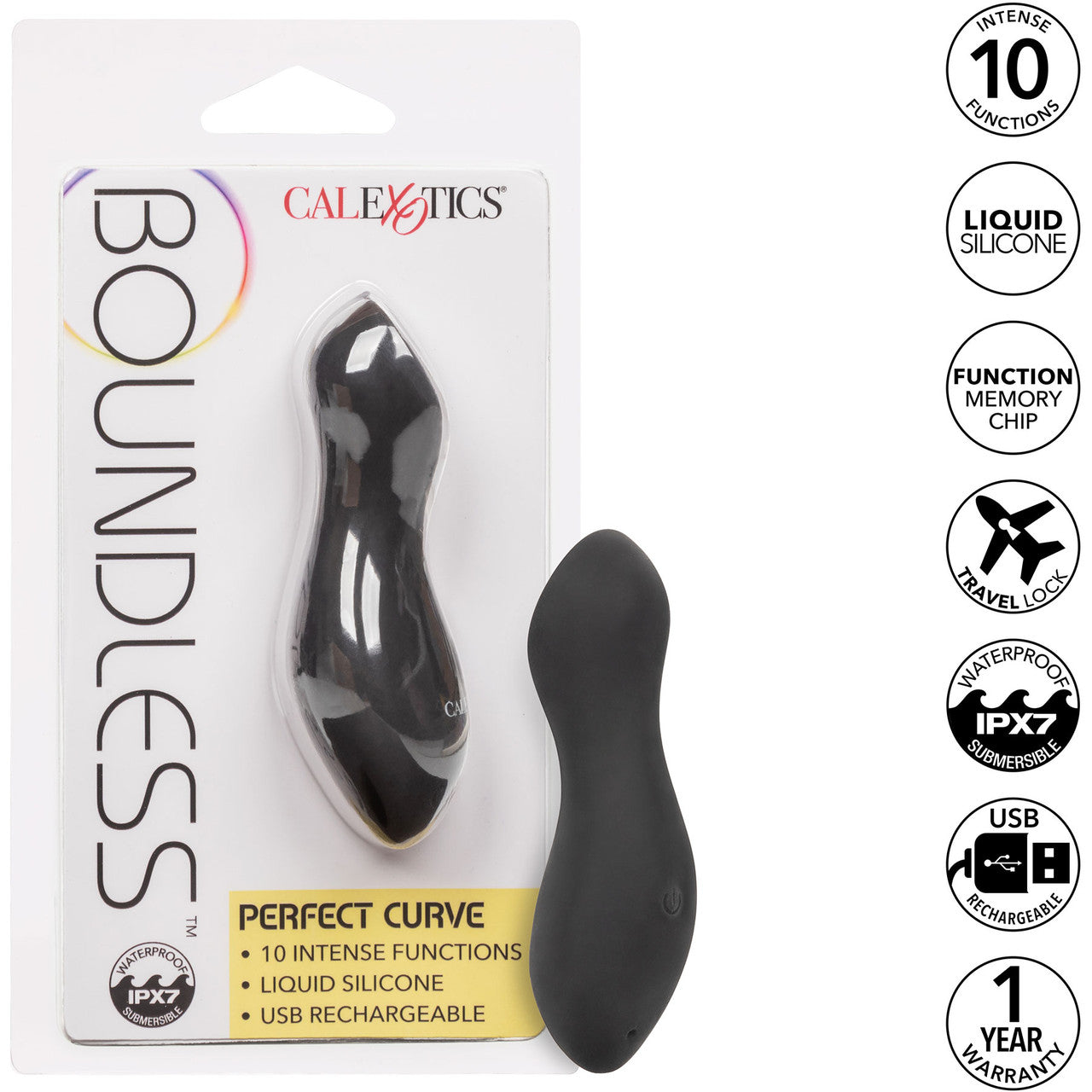 Boundless Perfect Curve Rechargeable Waterproof Silicone Vibrator By CalExotics