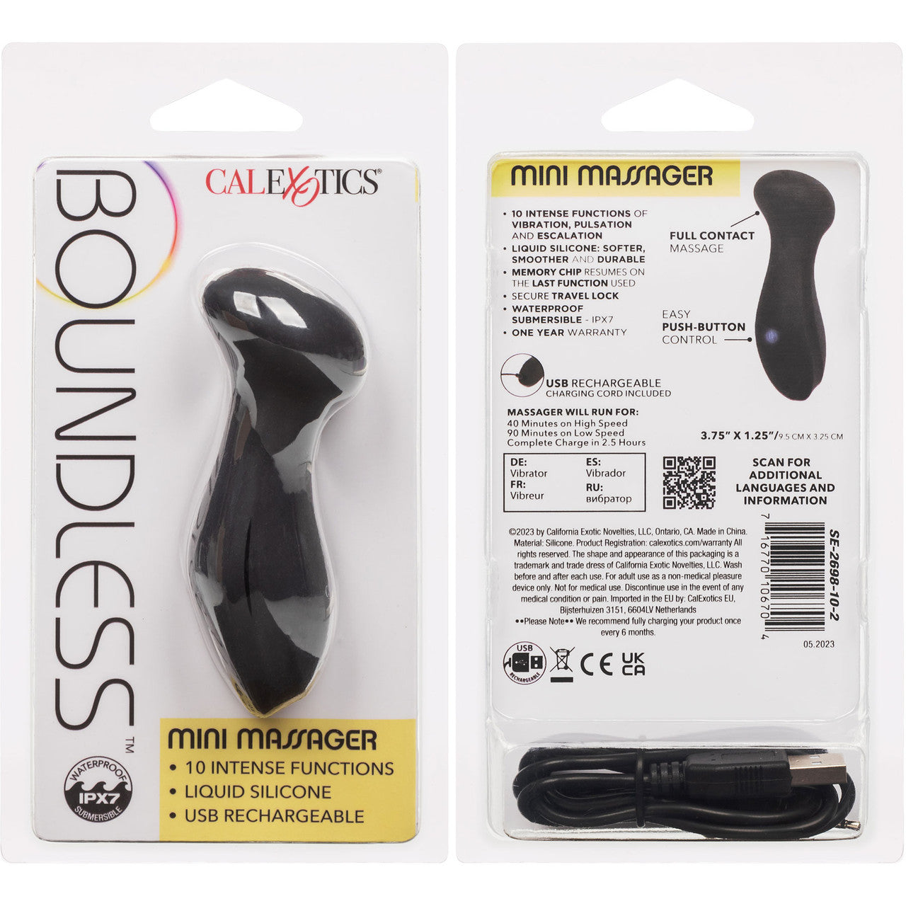 Boundless Mini Massager Rechargeable Waterproof Silicone Clitoral Stimulator By CalExotics