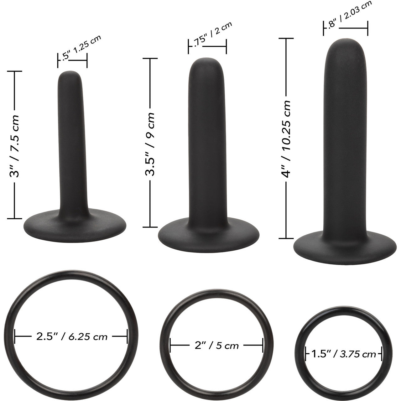 Boundless Silicone Pegging Kit With 3 Probes & 3 Rings By CalExotics