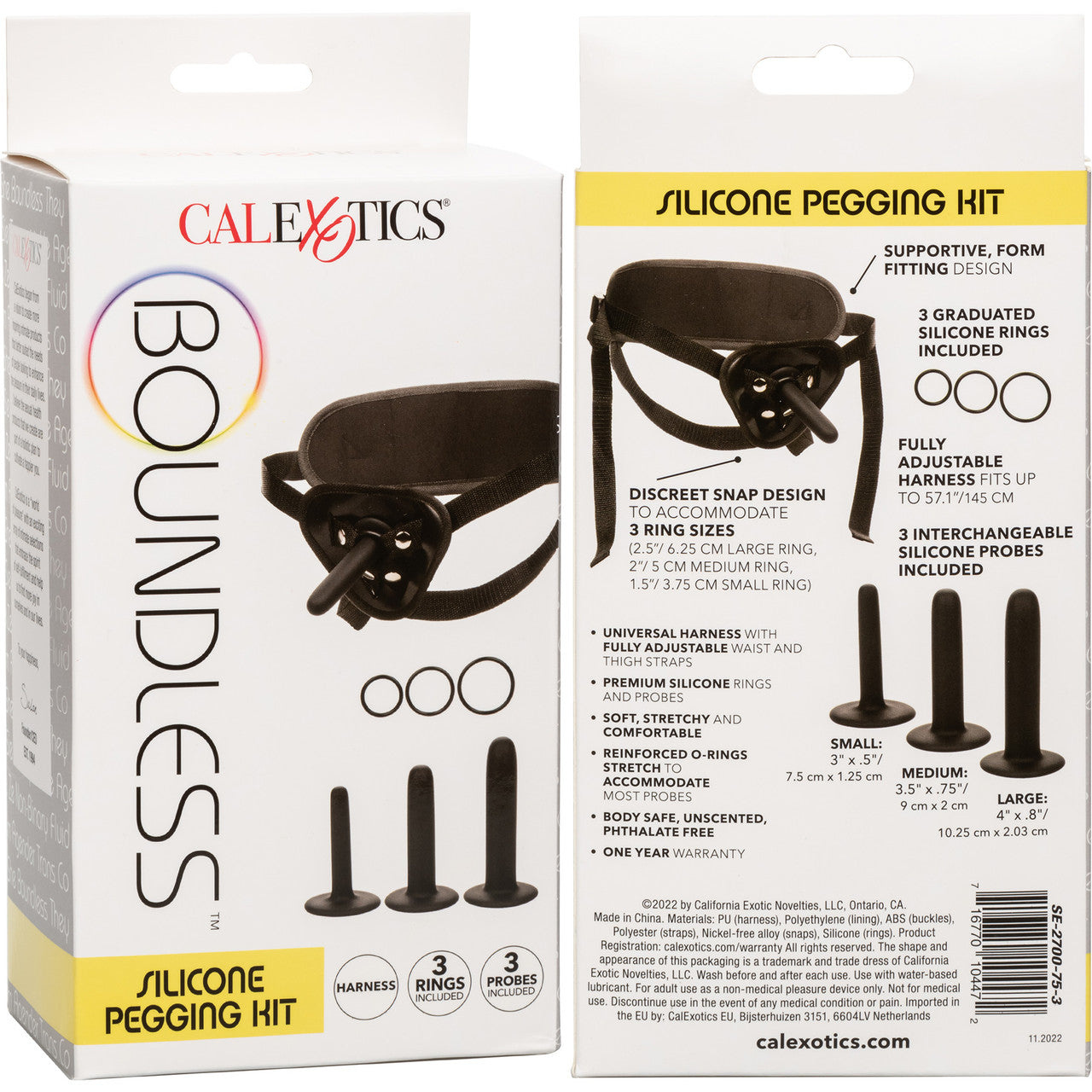 Boundless Silicone Pegging Kit With 3 Probes & 3 Rings By CalExotics