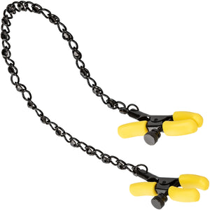 Boundless Nipple Teasers Adjustable Nipple Clamps By CalExotics - Black & Yellow