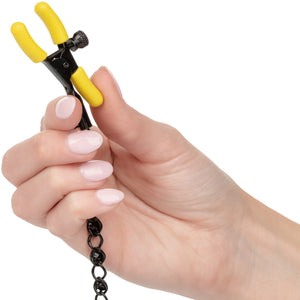 Boundless Nipple Teasers Adjustable Nipple Clamps By CalExotics - Black & Yellow