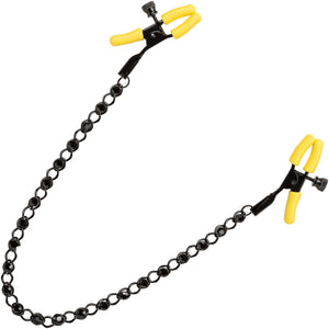 Boundless Nipple Teasers Adjustable Nipple Clamps By CalExotics - Black & Yellow