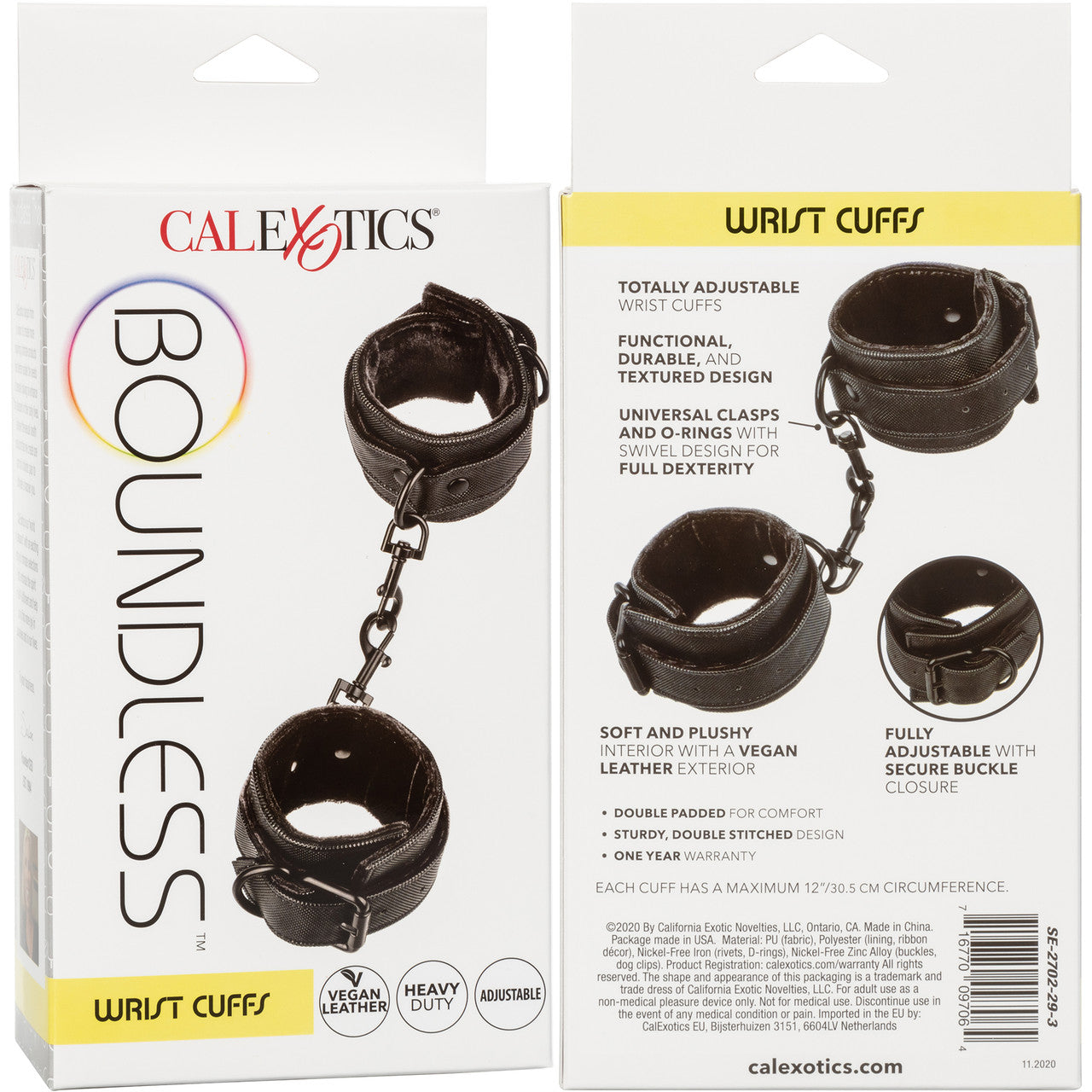 Boundless Vegan Leather Wrist Cuffs by CalExotics