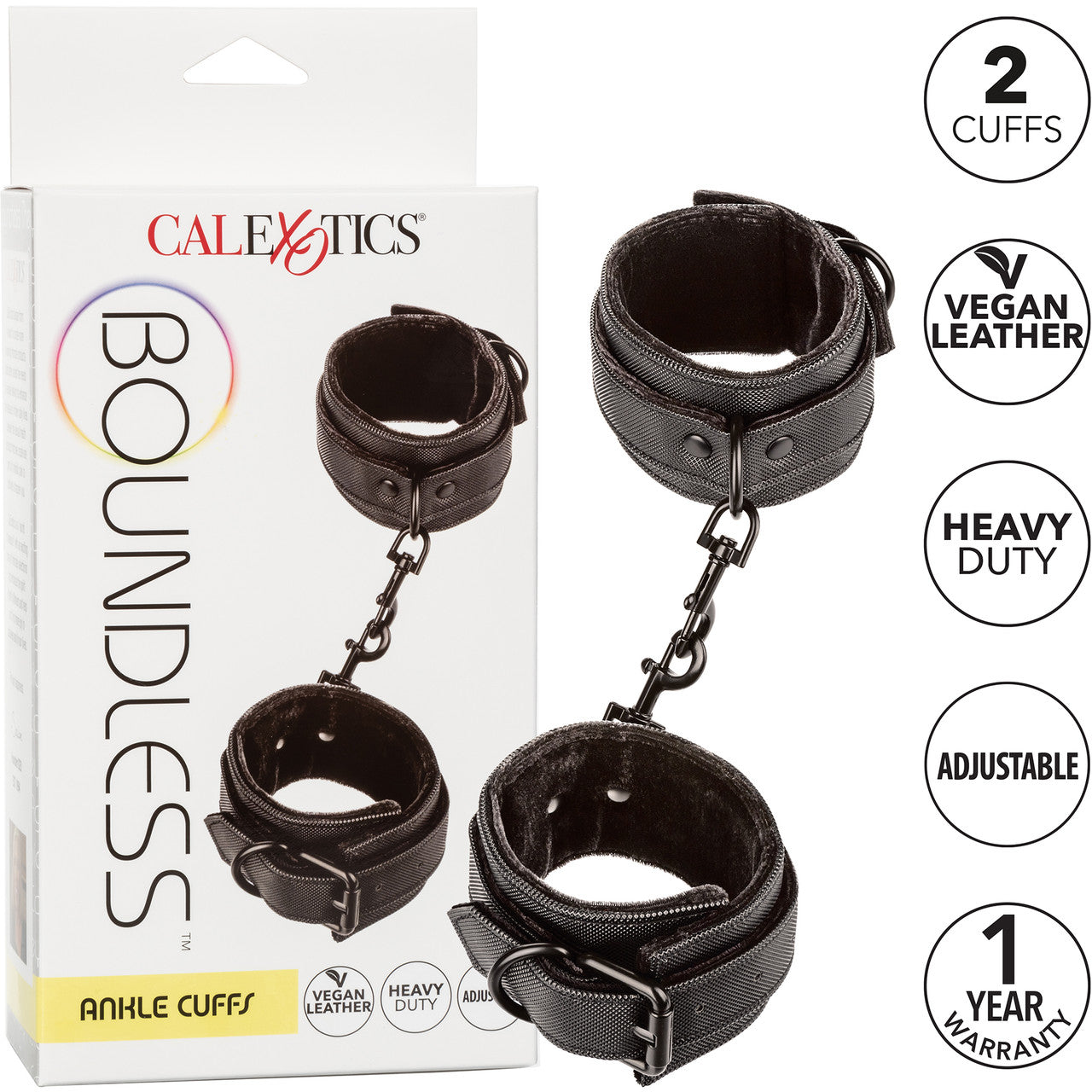 Boundless Vegan Leather Ankle Cuffs by CalExotics