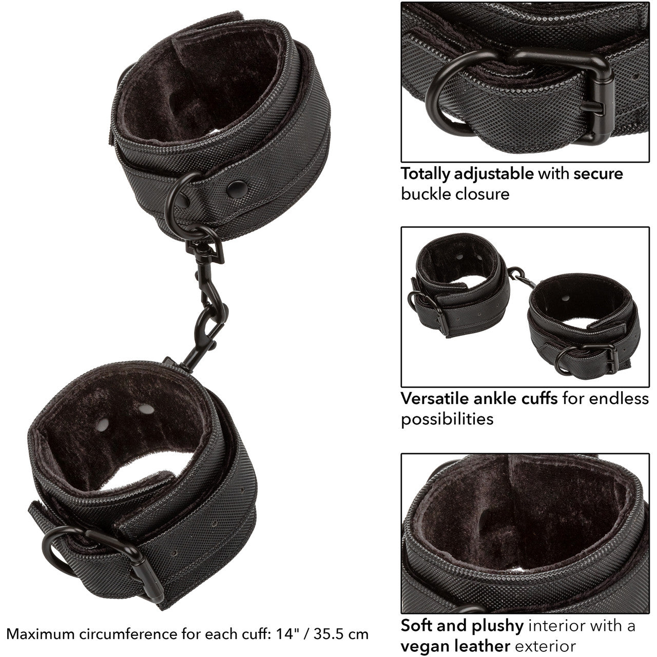 Boundless Vegan Leather Ankle Cuffs by CalExotics