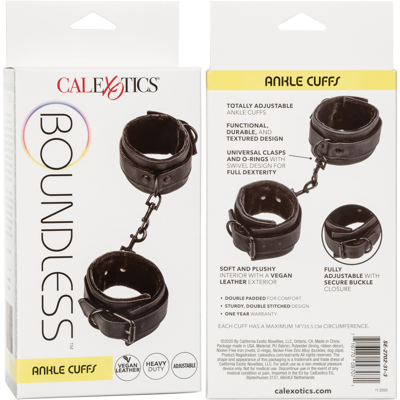 Boundless Vegan Leather Ankle Cuffs by CalExotics