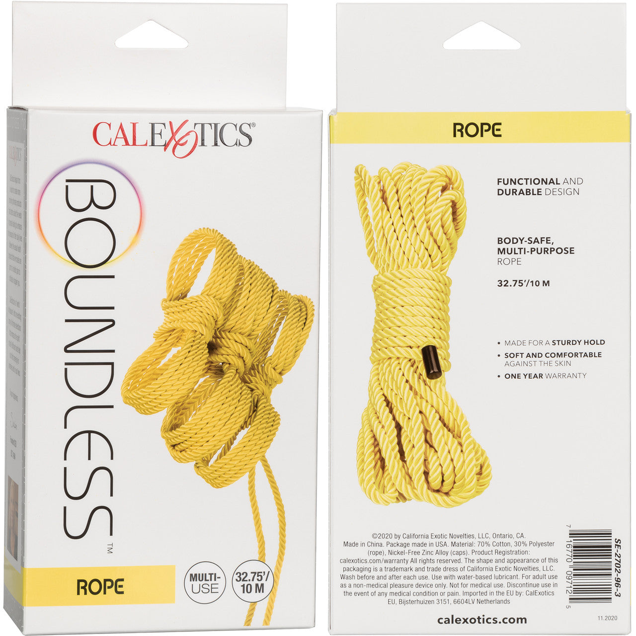 Boundless Rope by CalExotics 32.75' - Yellow