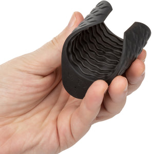 Boundless Grip Silicone Stroker Pulsating Penis Masturbator By CalExotics - Black