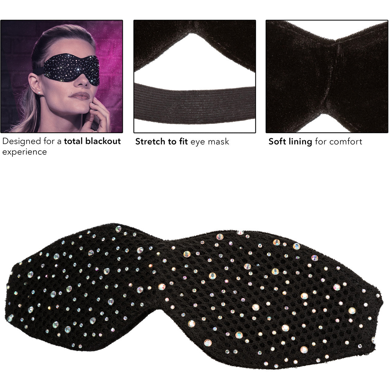 Radiance Blackout Eye Mask by CalExotics - Black