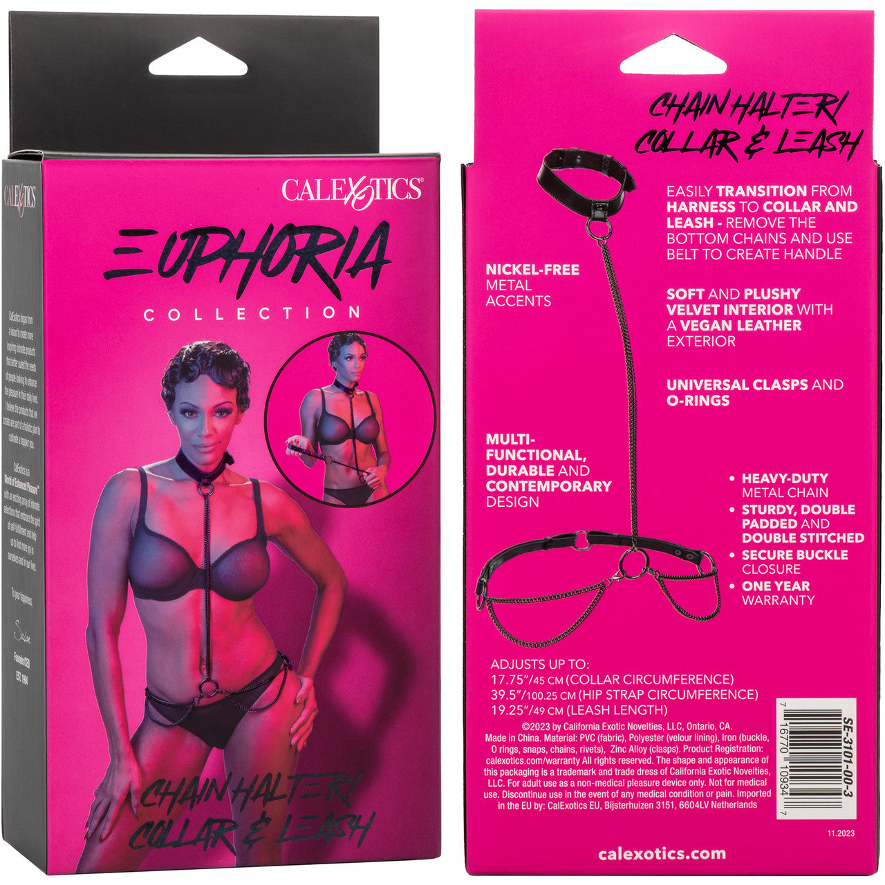 Euphoria Collection Chain Halter Collar & Leash By CalExotics