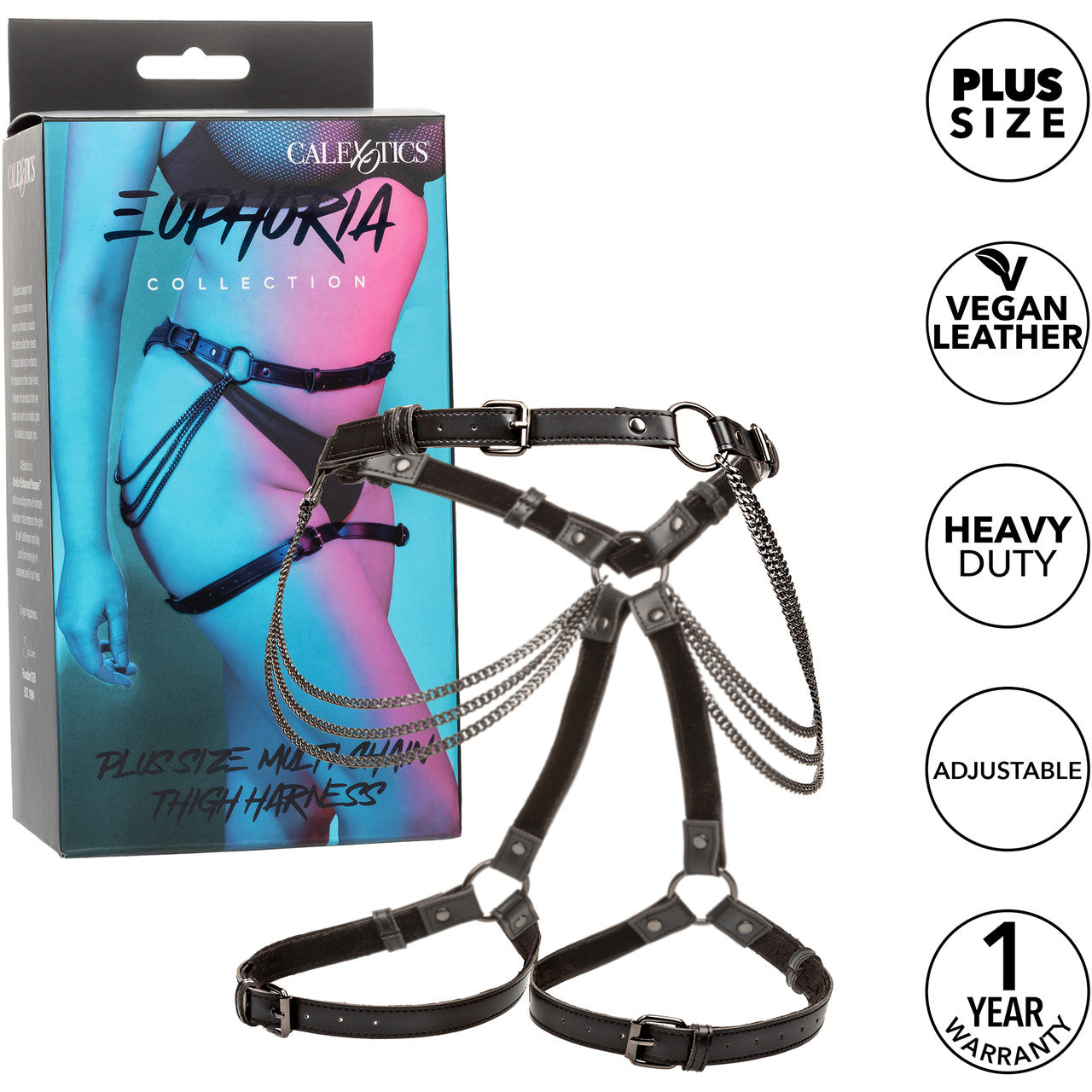 Euphoria Collection Plus Size Multi Chain Thigh Harness By CalExotics