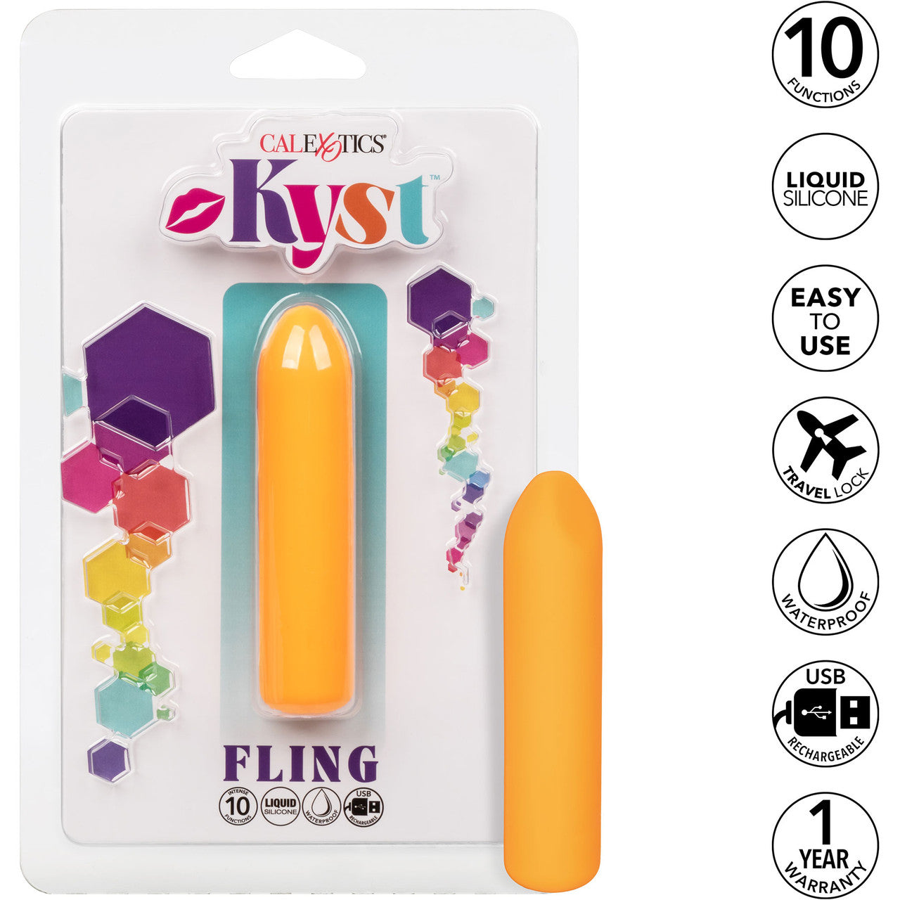 Kyst Fling Powerful Waterproof Rechargeable Bullet Vibrator By CalExotics - Orange