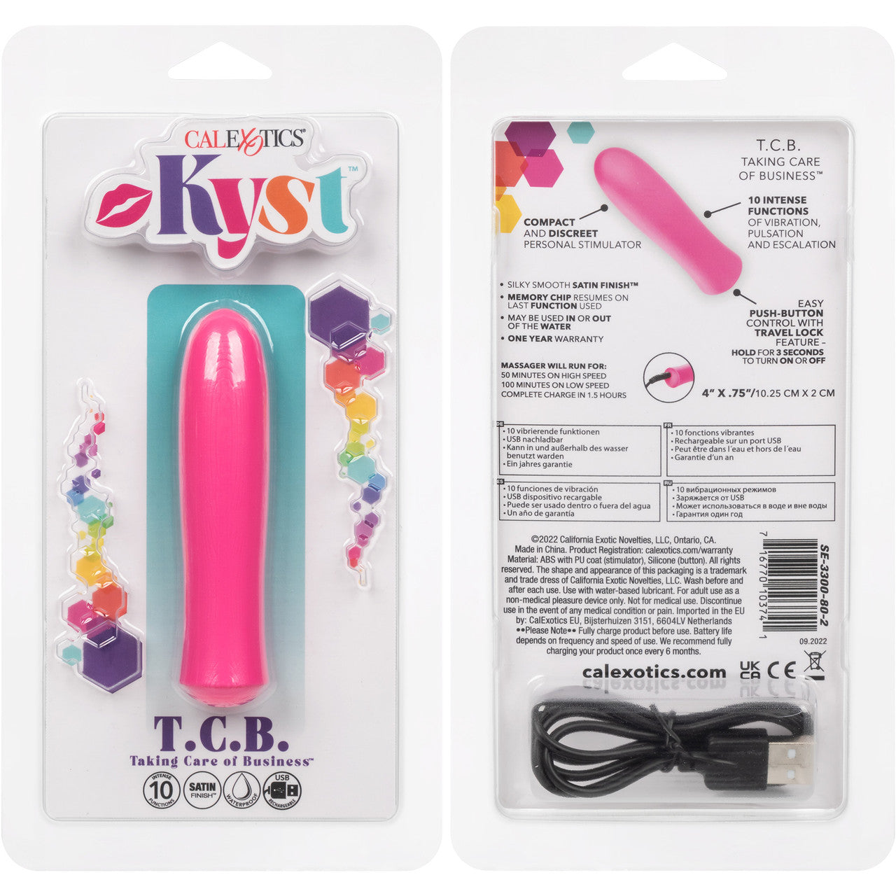 Kyst T.C.B. Taking Care of Business Powerful Waterproof Rechargeable Bullet Vibrator By CalExotics - Pink