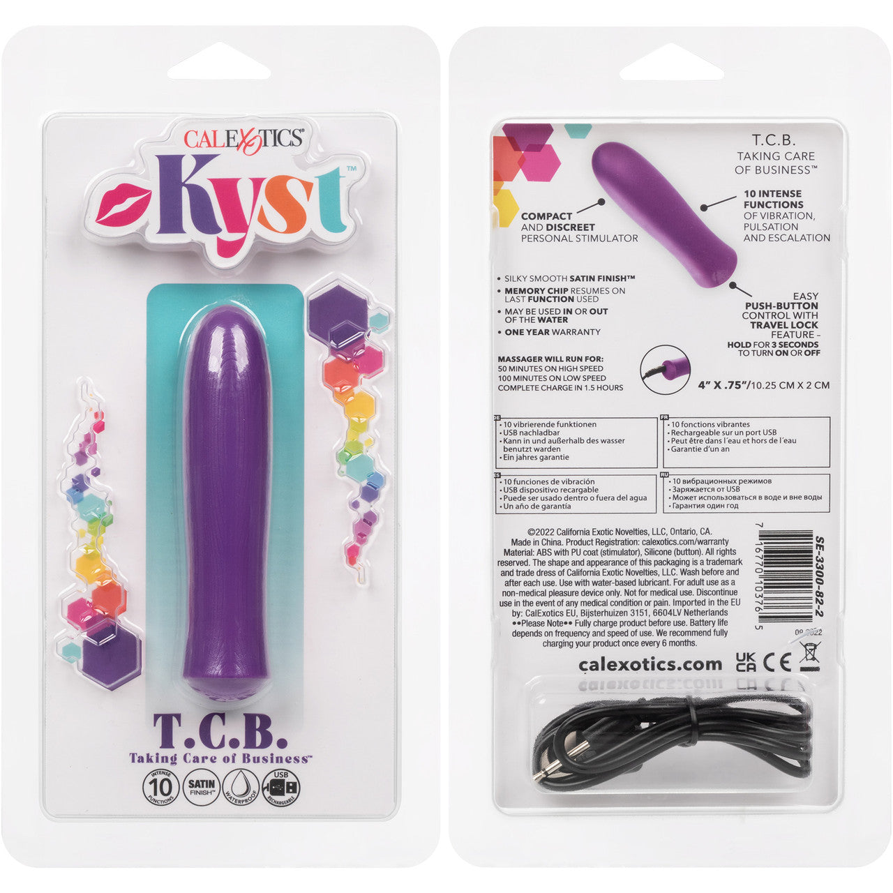 Kyst T.C.B. Taking Care of Business Powerful Waterproof Rechargeable Bullet Vibrator By CalExotics - Purple