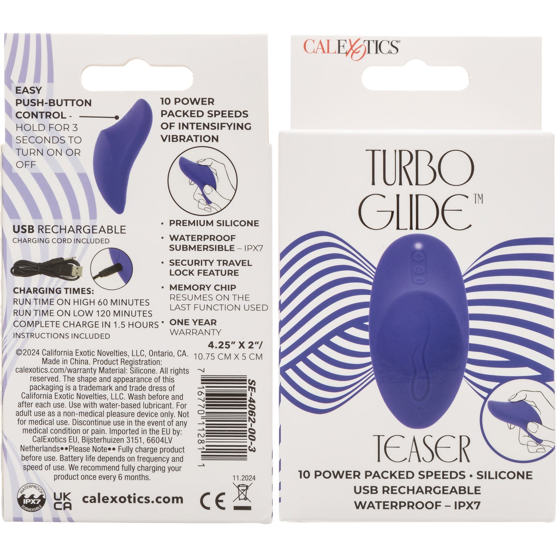 Turbo Glide Teaser Rechargeable Silicone Massager By CalExotics