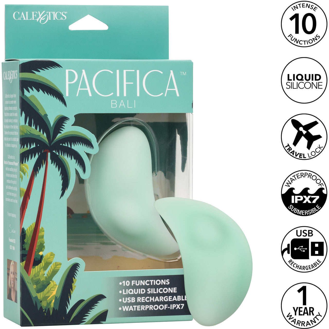 Pacifica Bali Rechargeable Waterproof Silicone Clitoral Vibrator By CalExotics