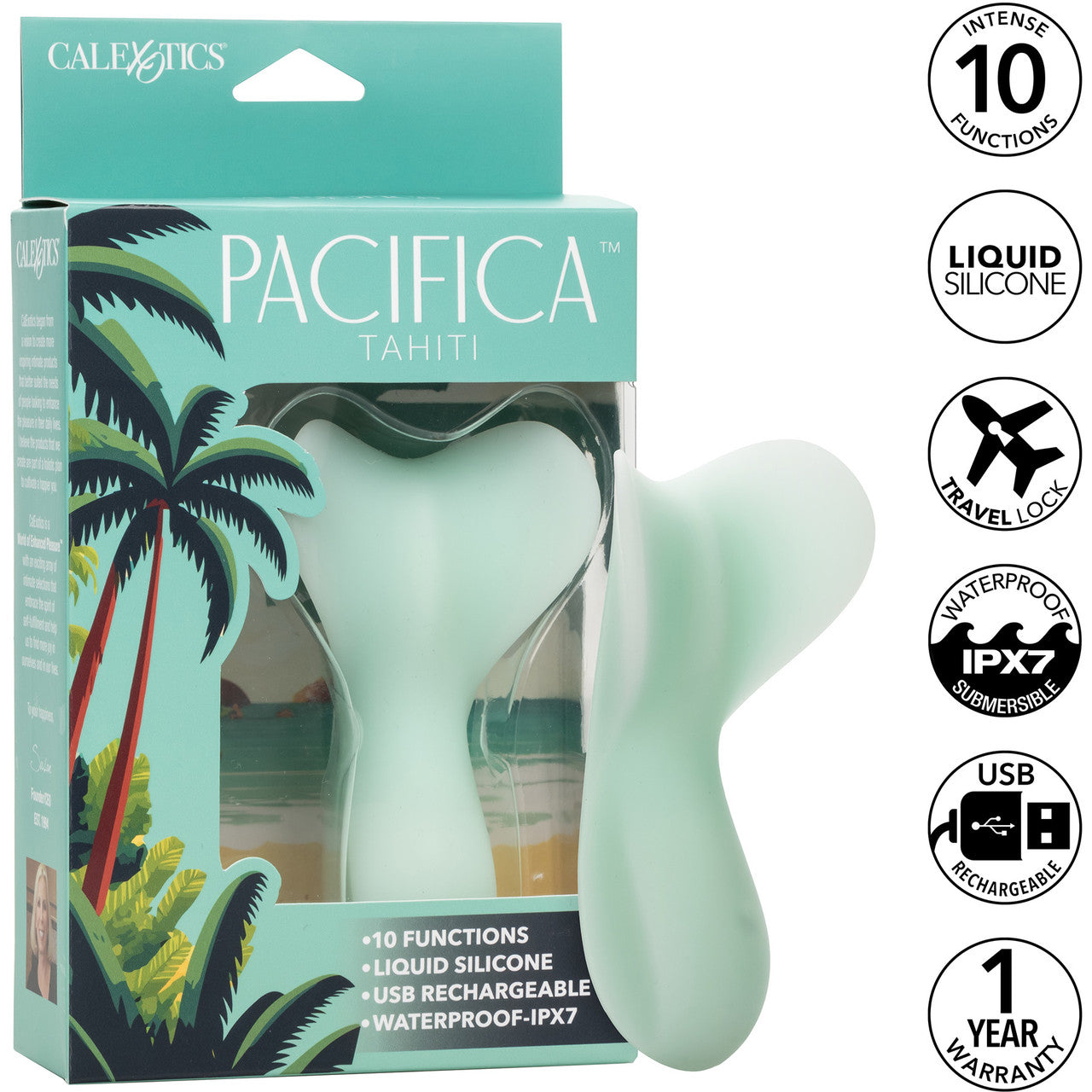 Pacifica Tahiti Rechargeable Waterproof Silicone Clitoral Vibrator By CalExotics