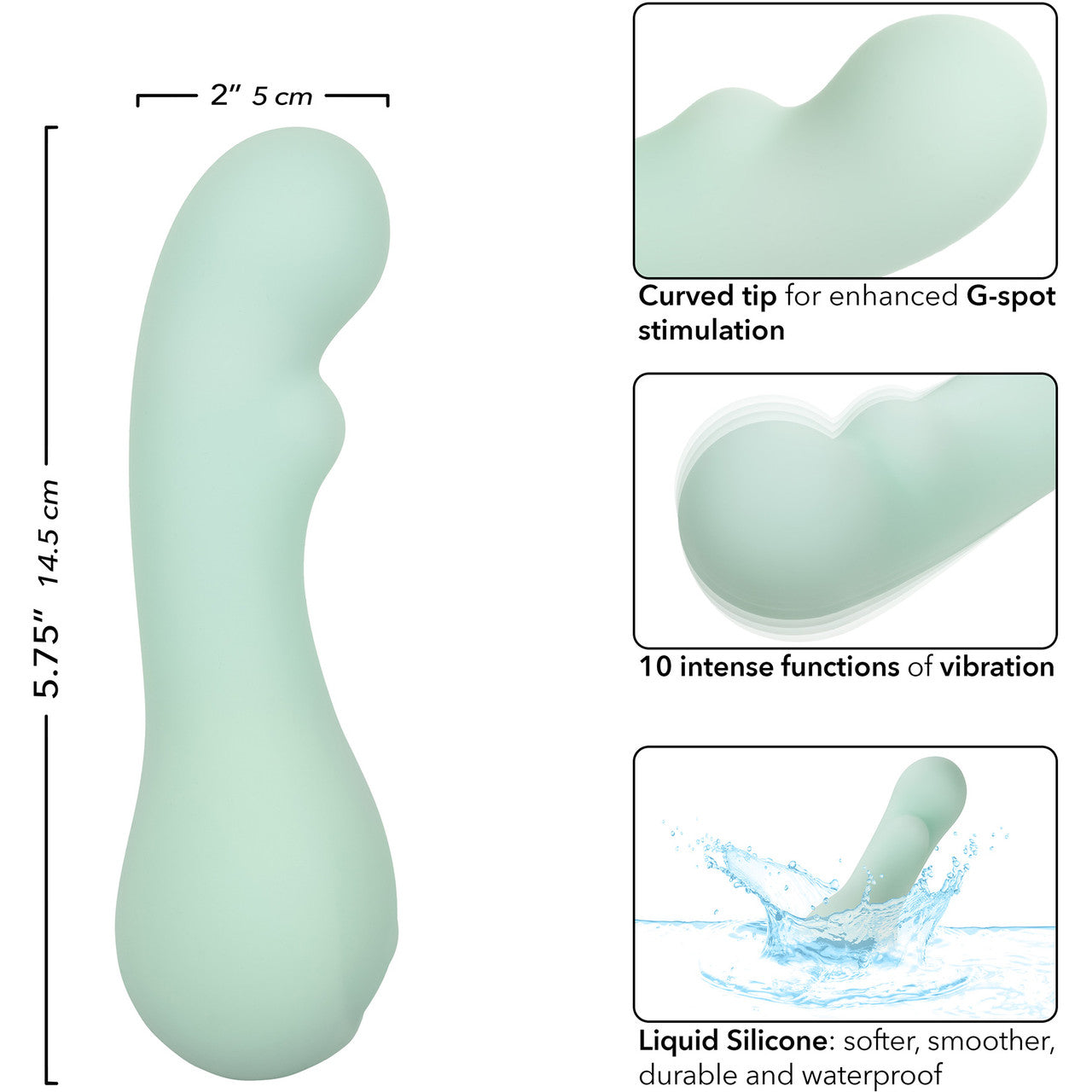 Pacifica Bora Bora Rechargeable Waterproof Silicone G-Spot Vibrator By CalExotics