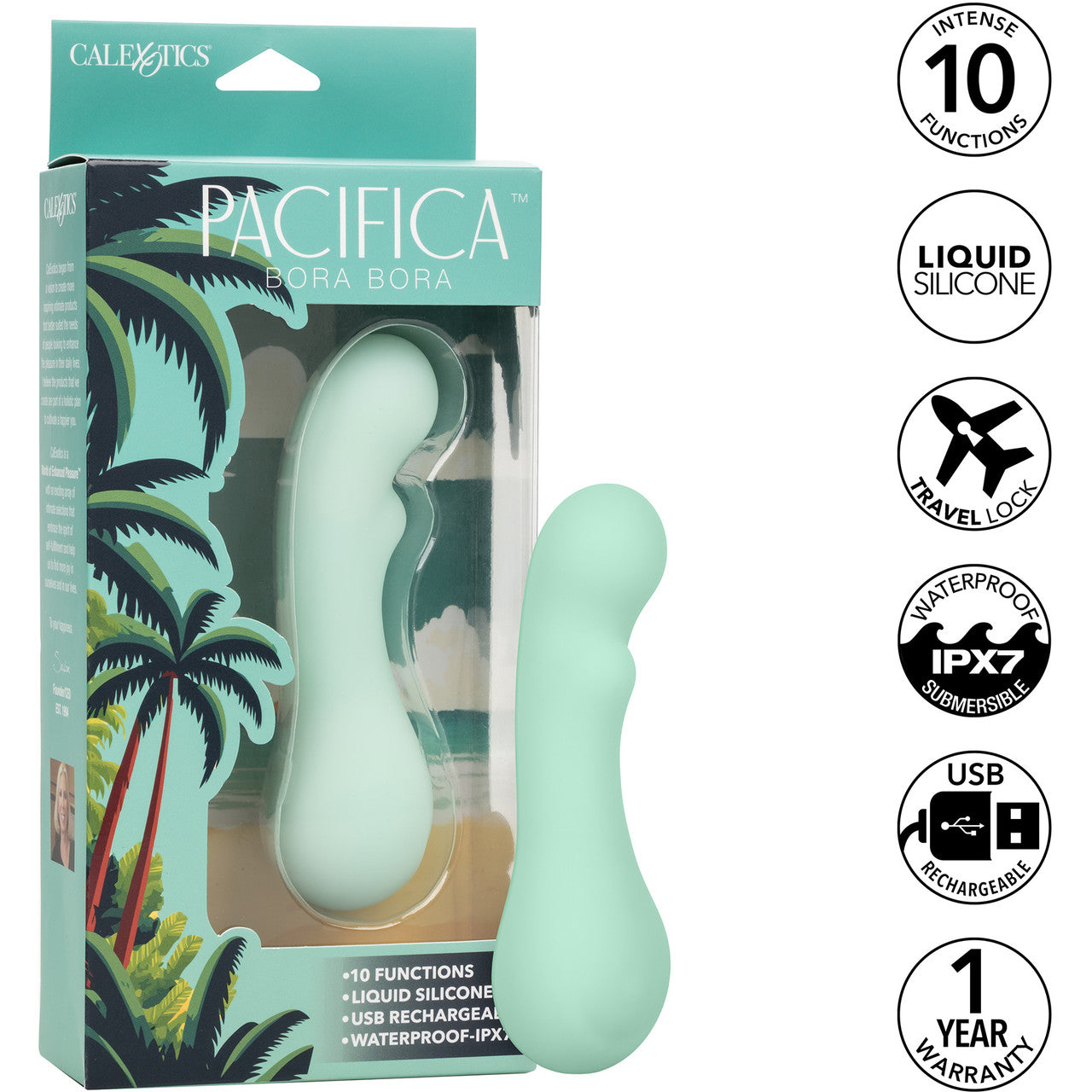 Pacifica Bora Bora Rechargeable Waterproof Silicone G-Spot Vibrator By CalExotics