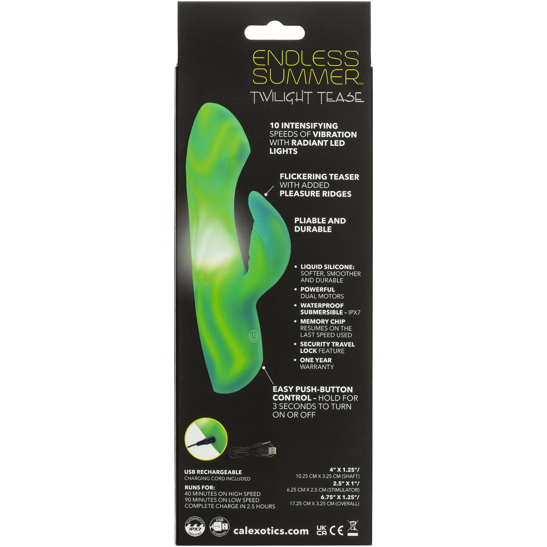 Endless Summer™ Twilight Tease Illuminated Silicone Rabbit Vibrator