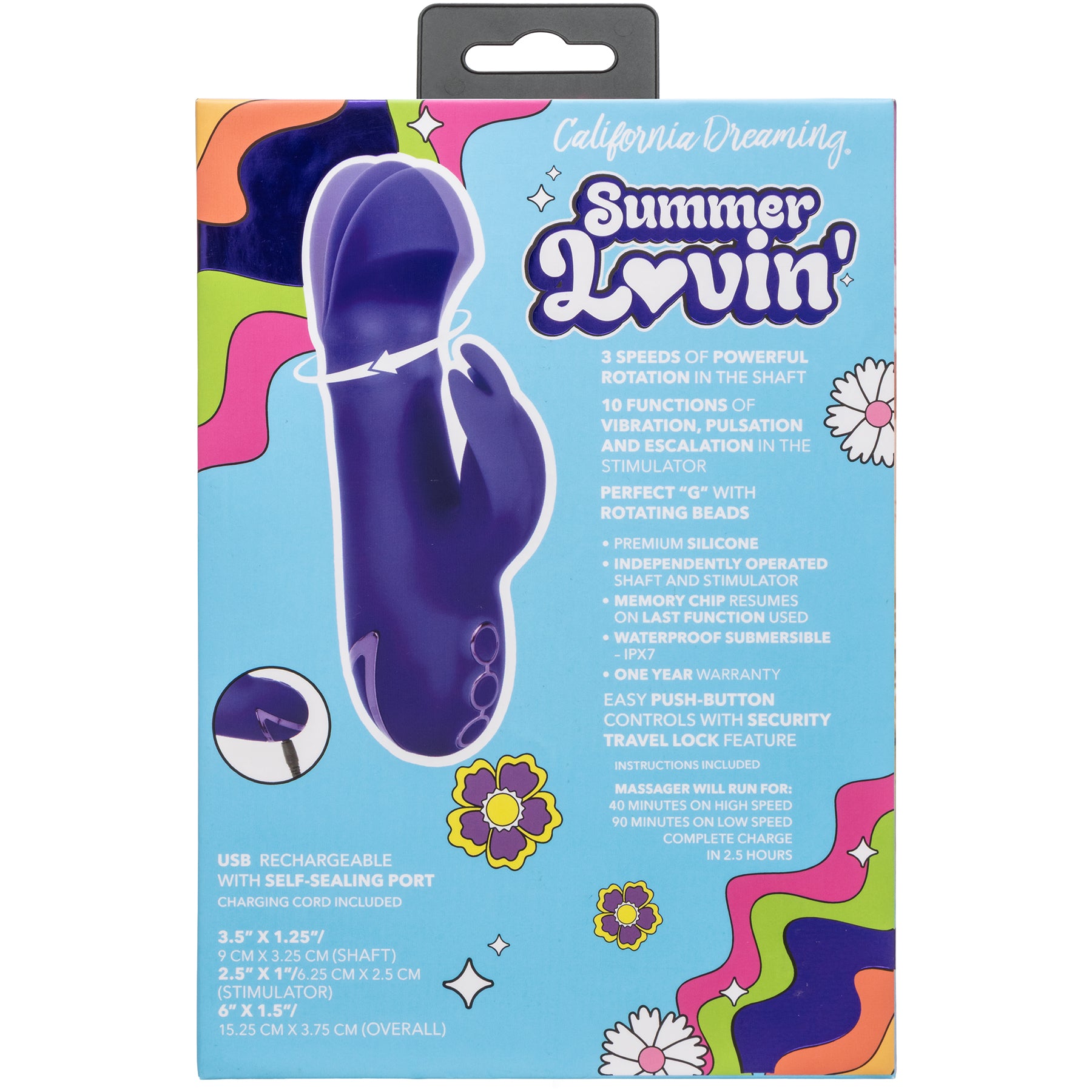 California Dreaming® Summer Lovin' Haight Ashbury Hottie Rabbit Vibrator