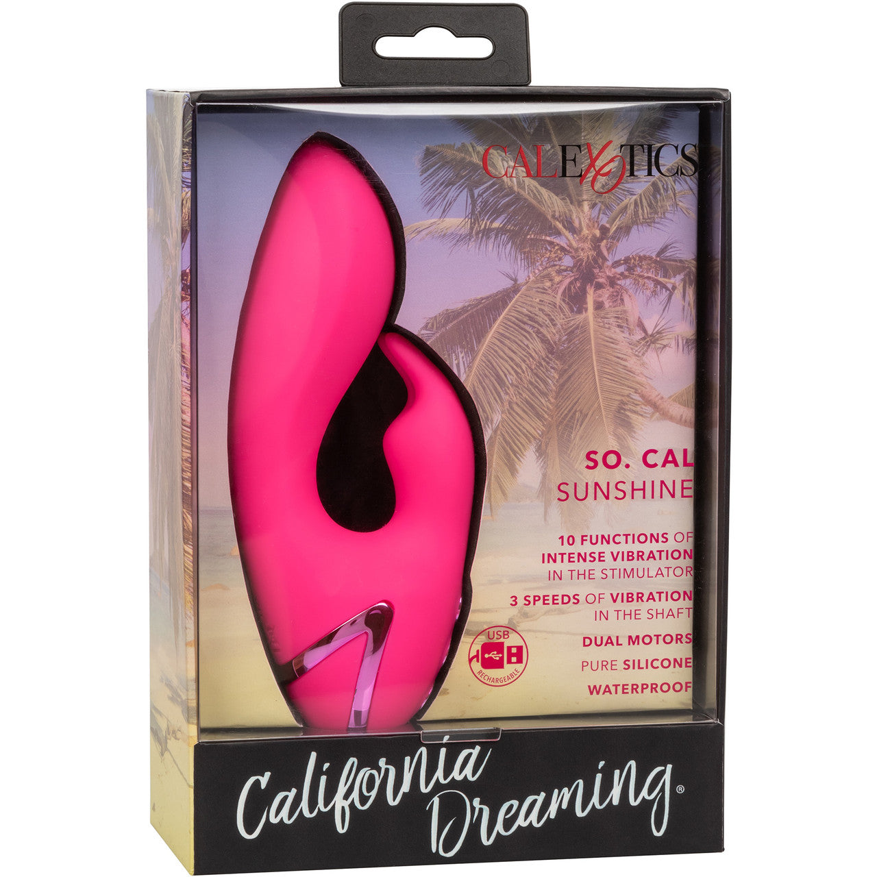 California Dreaming So. Cal Sunshine Rabbit Style Silicone Rechargeable Vibrator by CalExotics