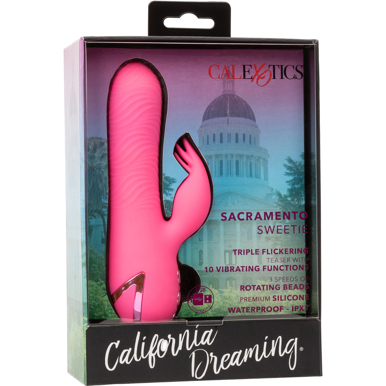 California Dreaming Sacramento Sweetie Dual Stimulation Vibrator With Rotating Beaded Shaft By CalExotics