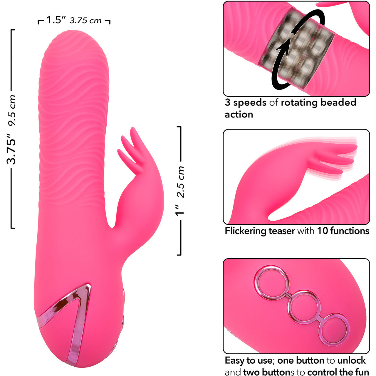 California Dreaming Sacramento Sweetie Dual Stimulation Vibrator With Rotating Beaded Shaft By CalExotics