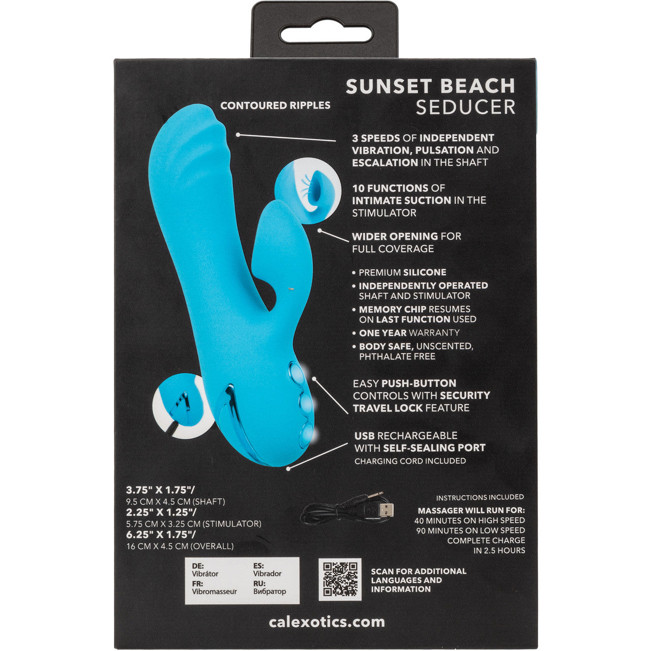 California Dreaming Sunset Beach Seducer Dual Stimulation Vibrator With Clitoral Suction By CalExotics