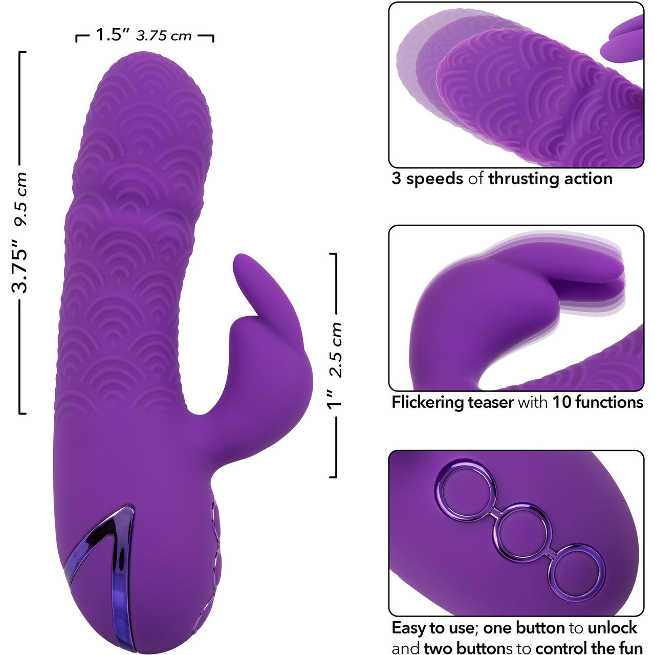 California Dreaming Manhattan Beach Marvel Thrusting Dual Stimulation Vibrator By CalExotics