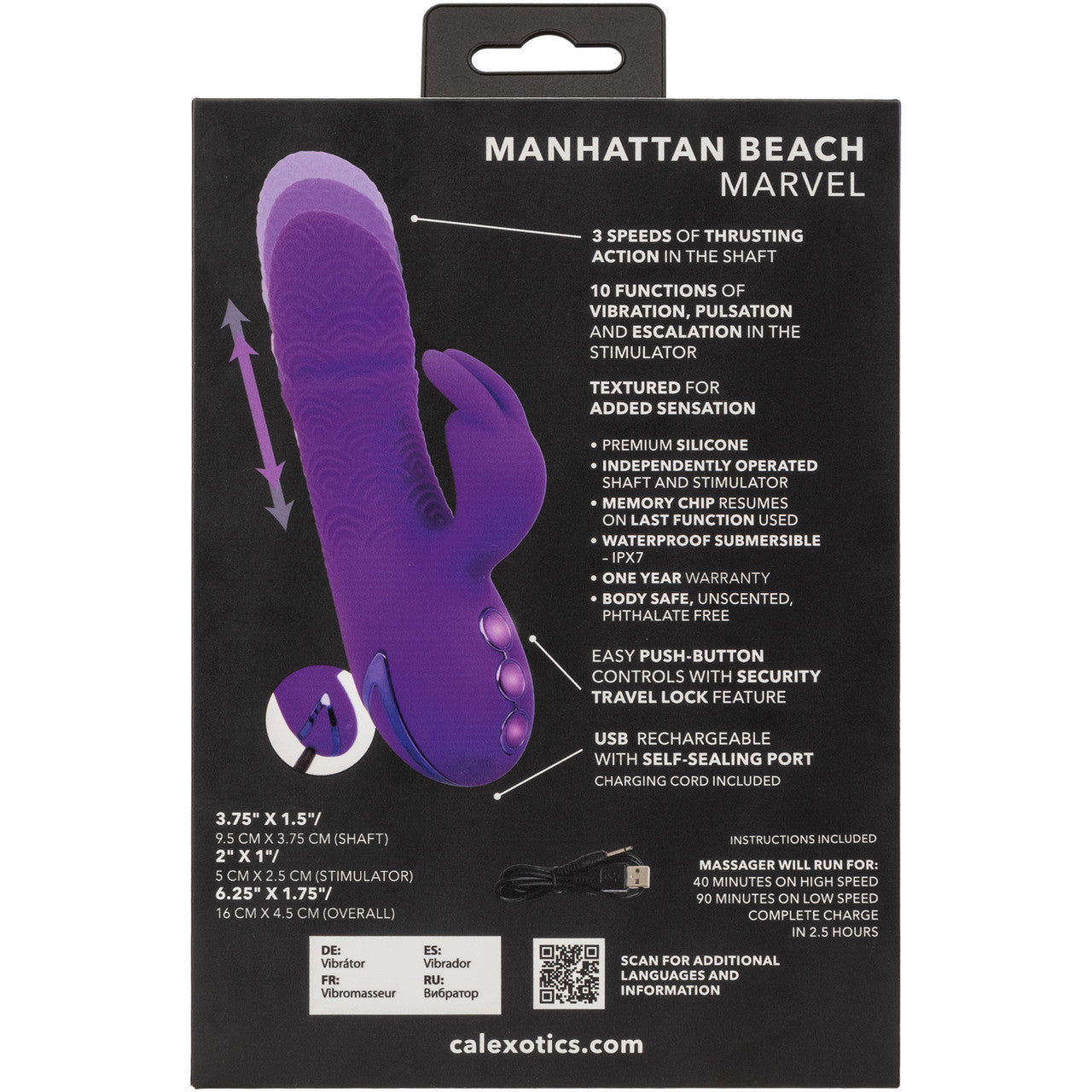 California Dreaming Manhattan Beach Marvel Thrusting Dual Stimulation Vibrator By CalExotics