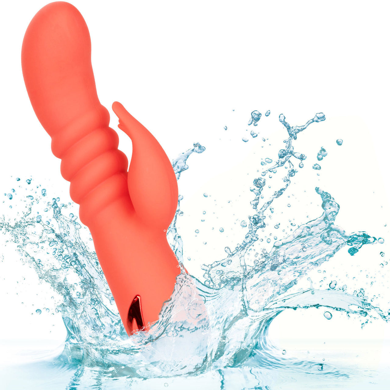 California Dreaming Orange County Cutie Rabbit Style Silicone Vibrator by CalExotics