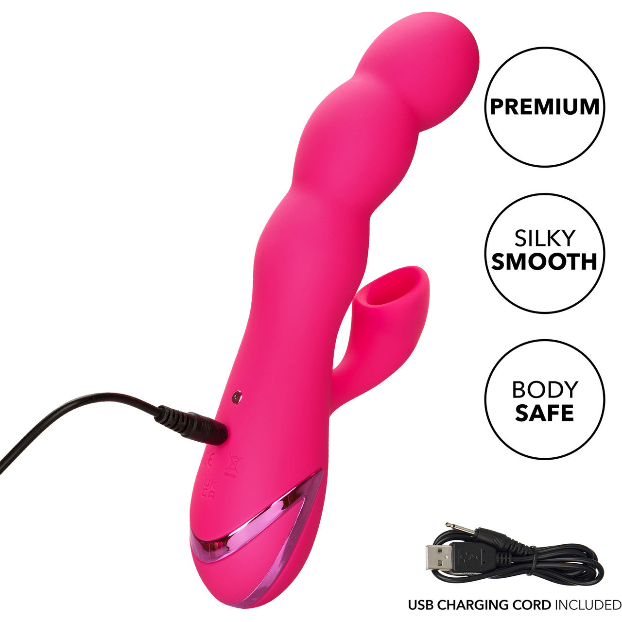 California Dreaming Oceanside Orgasm Rabbit Style Silicone Vibrator With Clitoral Suction By CalExotics