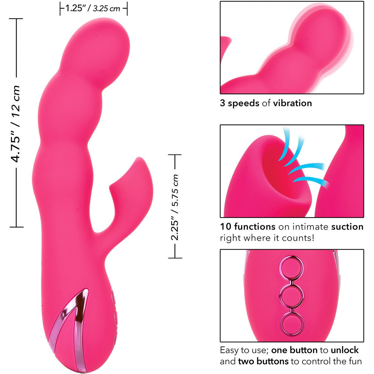 California Dreaming Oceanside Orgasm Rabbit Style Silicone Vibrator With Clitoral Suction By CalExotics