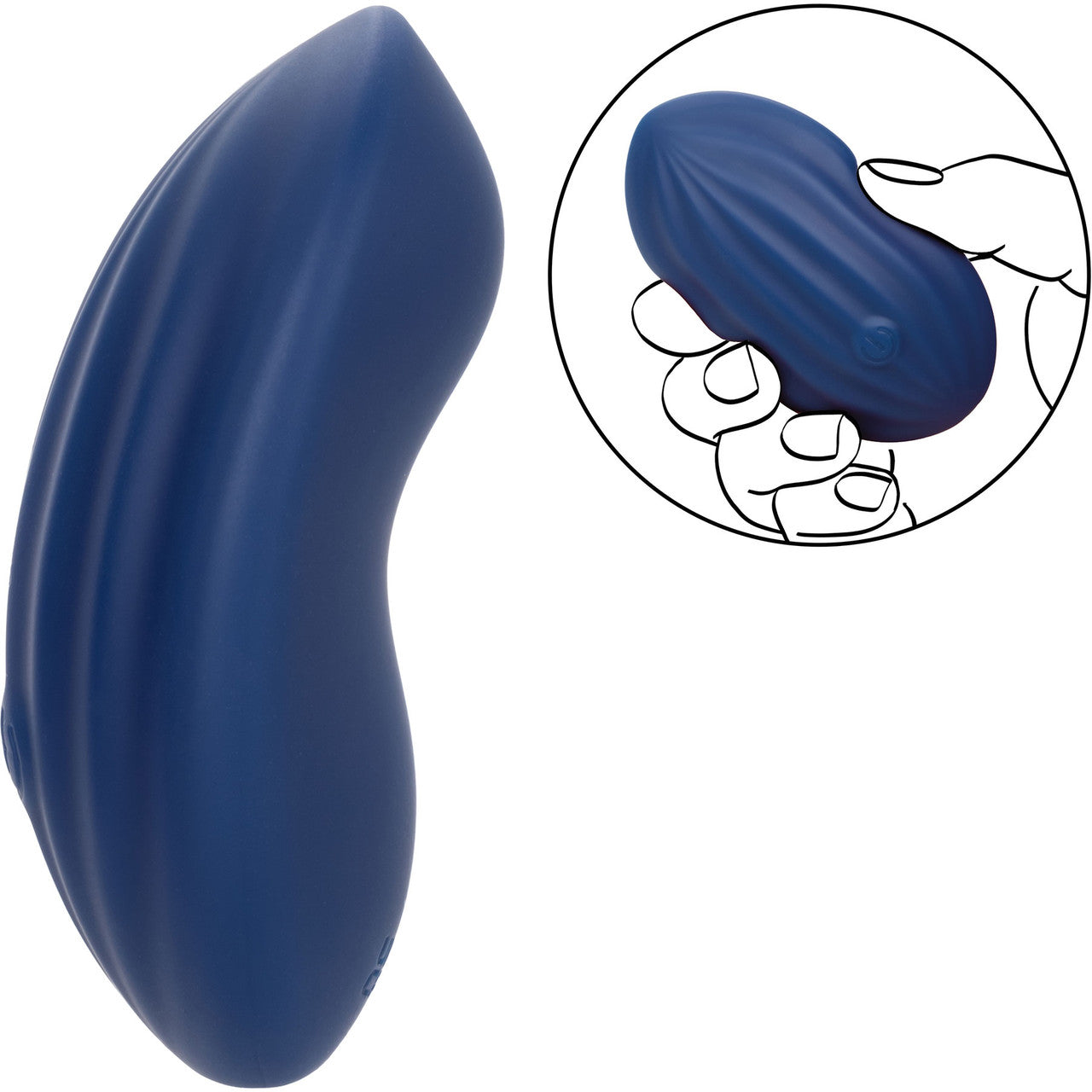 Cashmere Velvet Curve Rechargeable Waterproof Silicone Vibrator By CalExotics - Blue