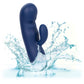 Cashmere Silk Duo Rechargeable Waterproof Silicone Rabbit Vibrator By CalExotics - Blue