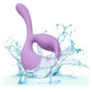 Elle Liquid Silicone Dual Flicker Rechargeable Waterproof Dual Stimulation Vibrator By CalExotics - Purple