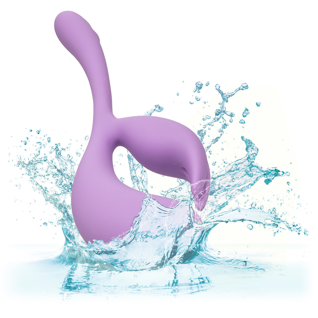 Elle Liquid Silicone Dual Flicker Rechargeable Waterproof Dual Stimulation Vibrator By CalExotics - Purple