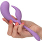 Elle Liquid Silicone Dual Flicker Rechargeable Waterproof Dual Stimulation Vibrator By CalExotics - Purple