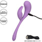 Elle Liquid Silicone Dual Flicker Rechargeable Waterproof Dual Stimulation Vibrator By CalExotics - Purple